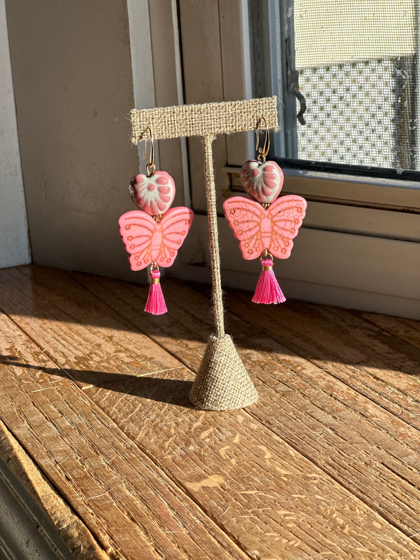 Pink Mariposa Earrings