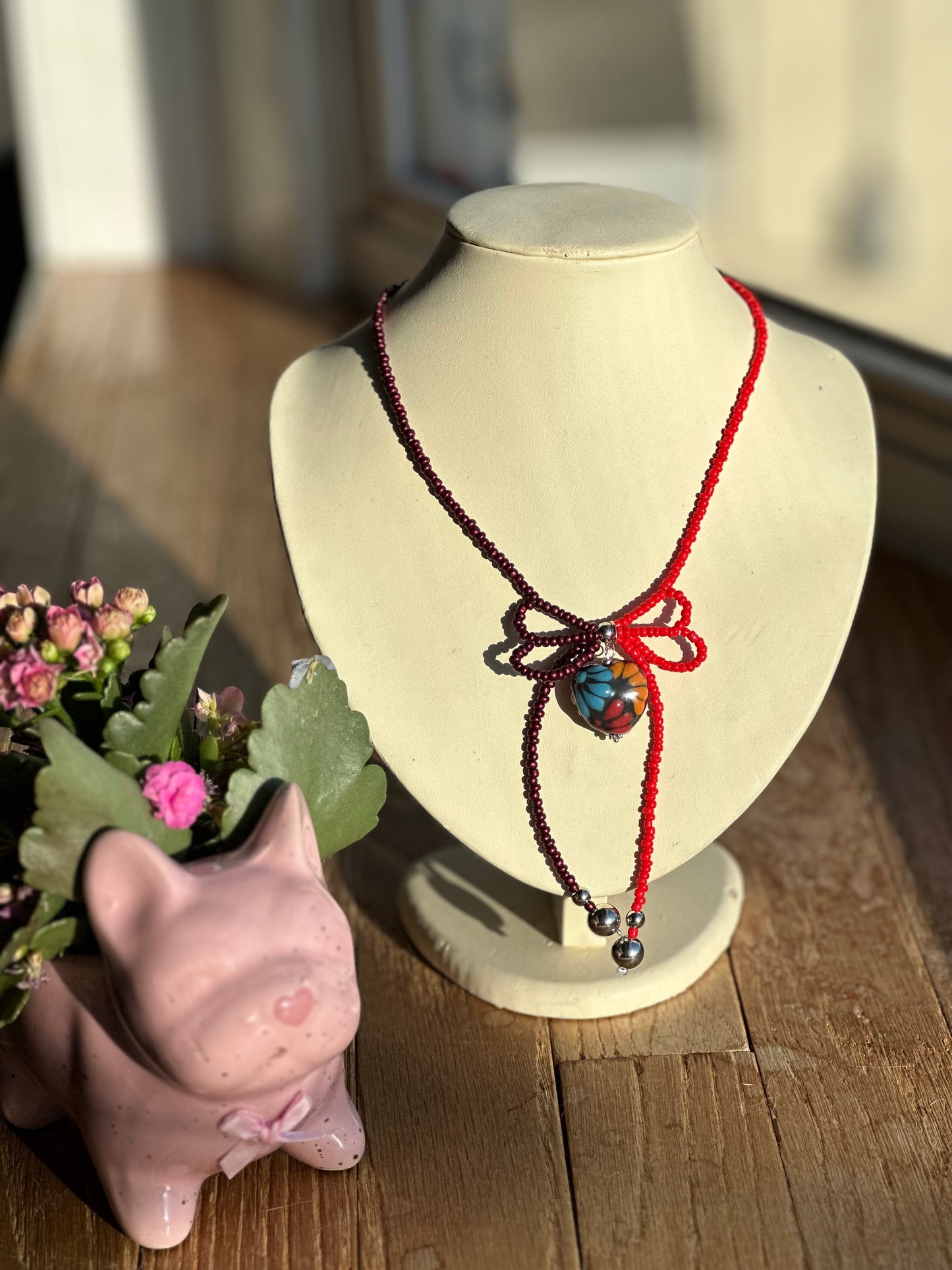 Multi Color Bow Talavera Necklace