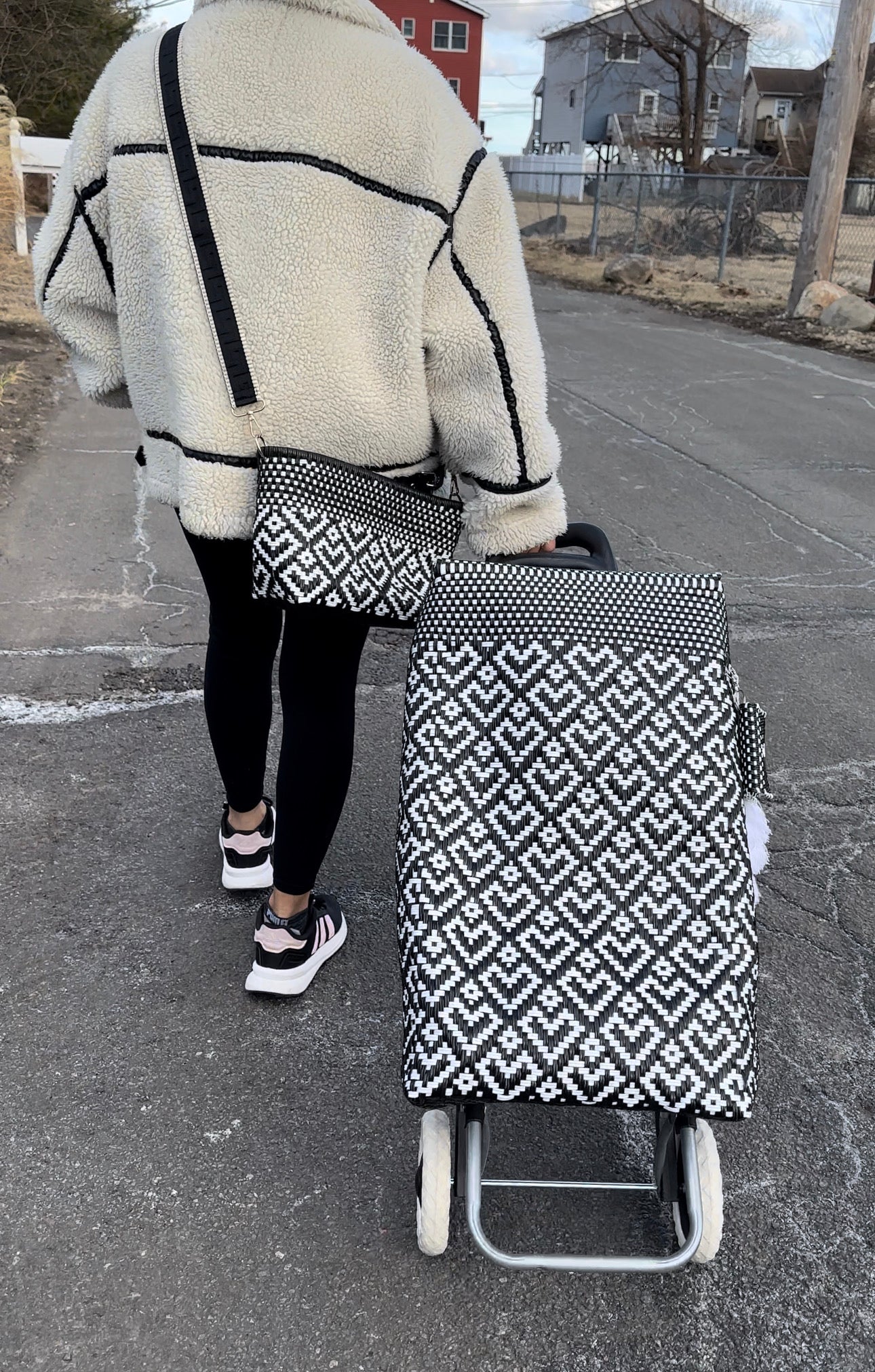 Carrito Artesanal Set- Black & White hearts