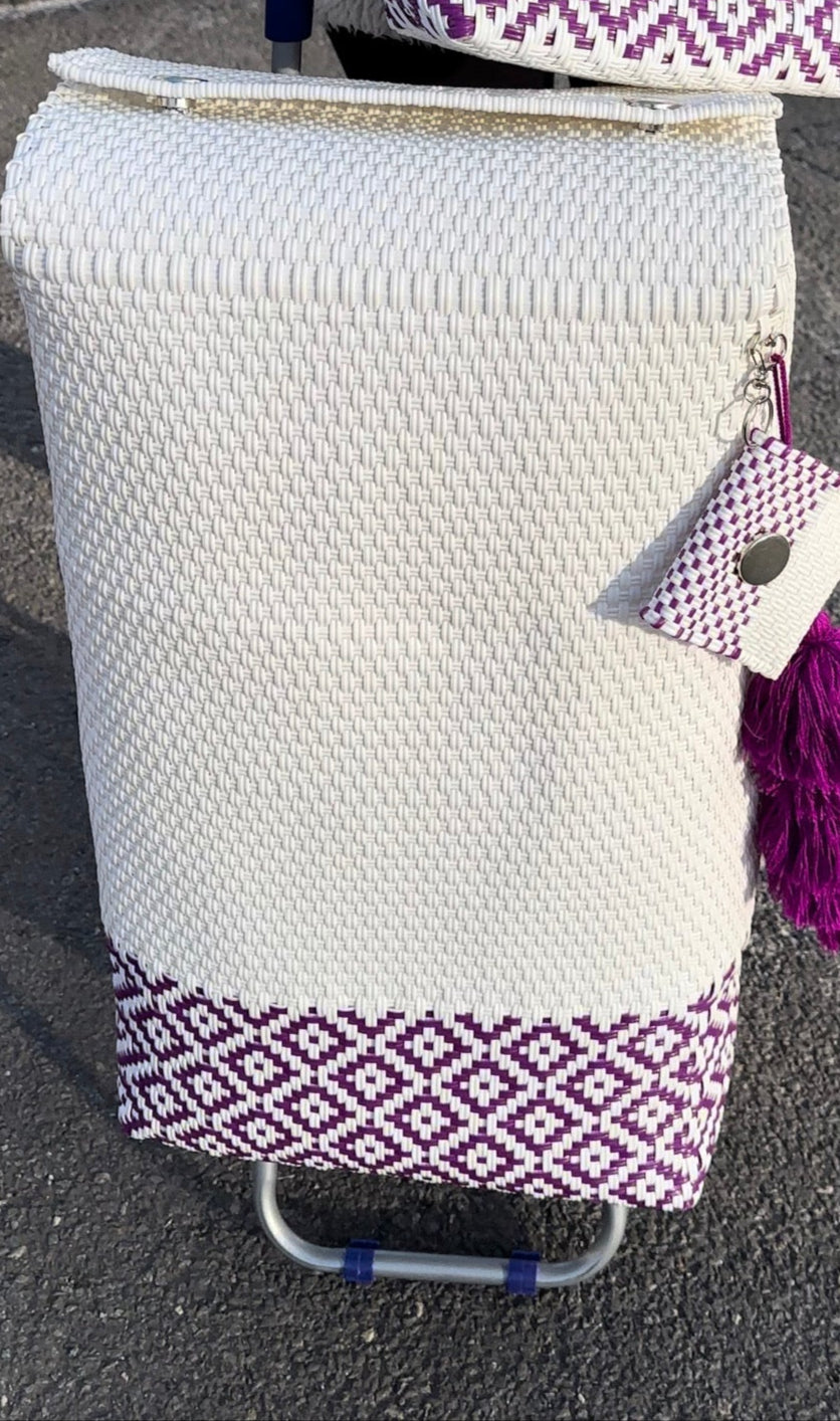Carrito Artesanal - Purple Diamonds Carrito Bag & Cart, MIni Monedero ONLY