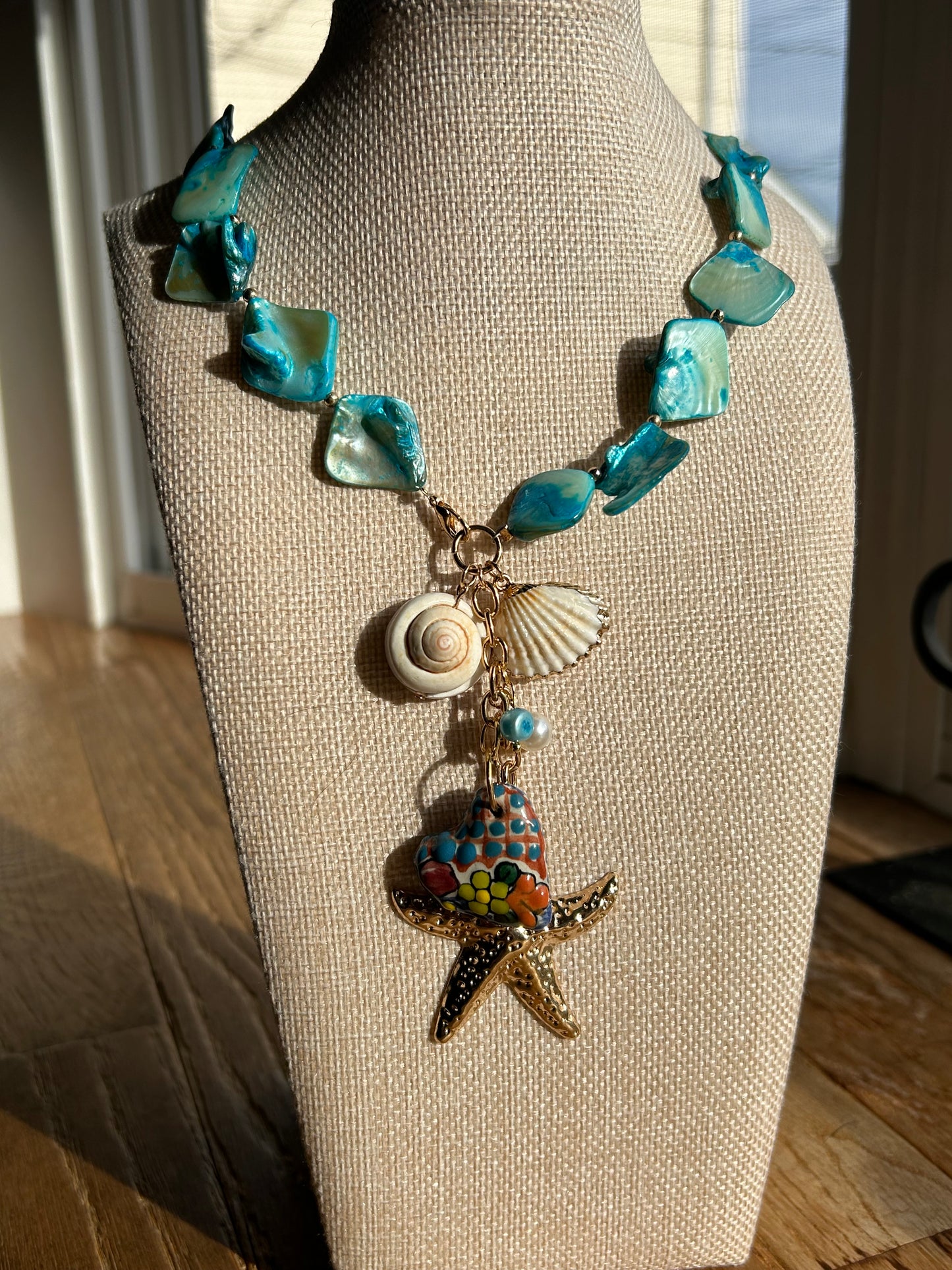 Blue Talavera Playa Necklace