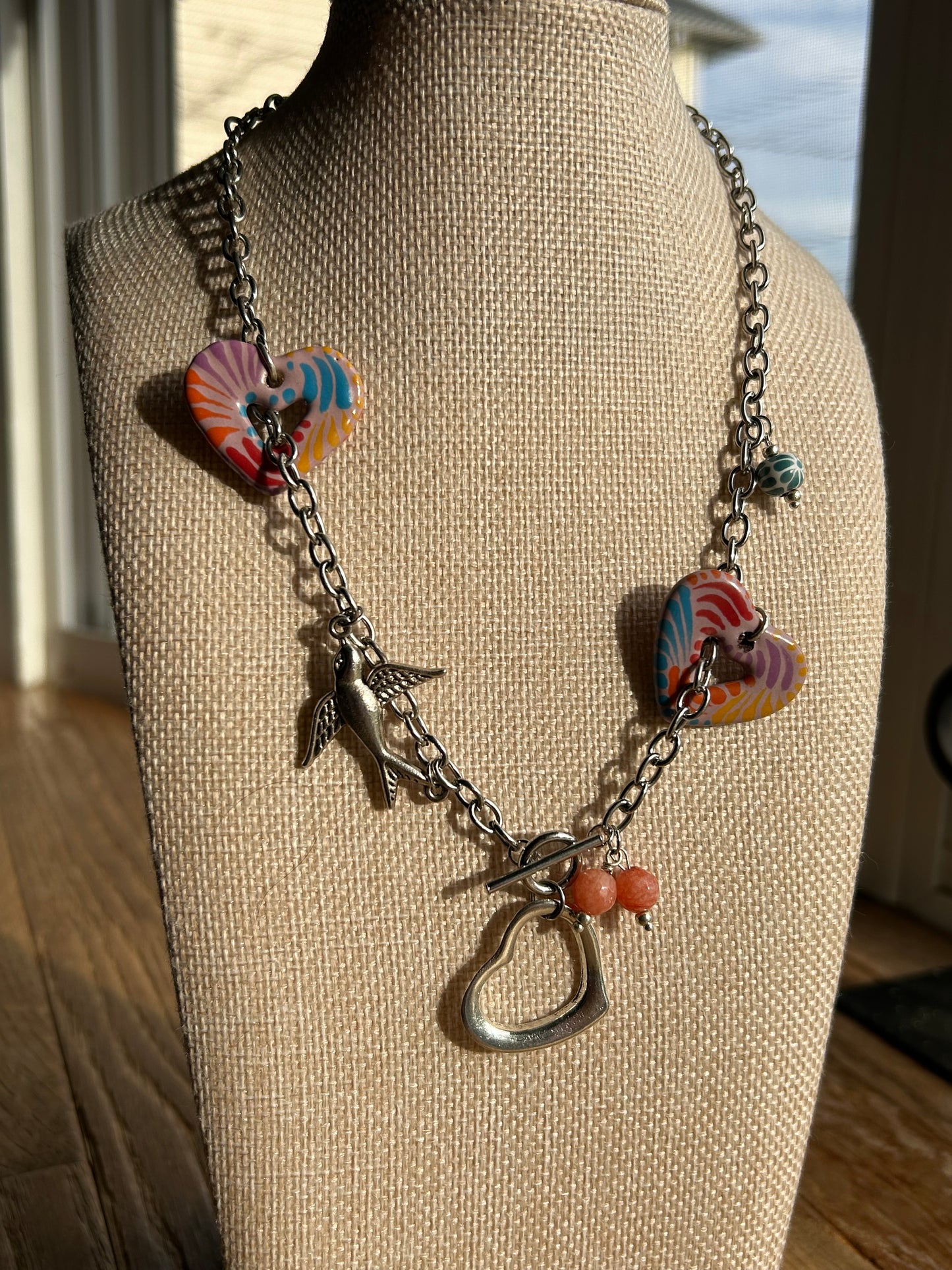HummingBird Talavera Necklace Pink