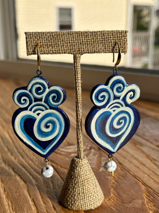 Blue Corazon Talavera Earrings