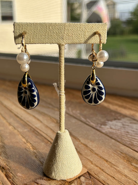 Blue Gota Talavera Earrings