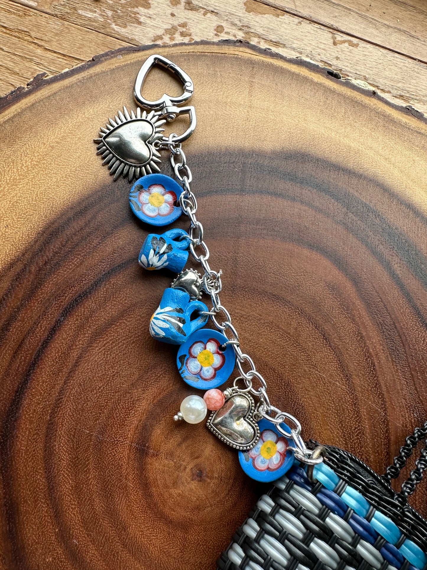 Mercadito Charm Bag - Black & Silver