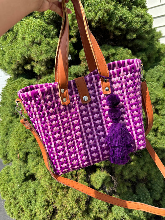 Lulu Bolsa de Plastico - Purple Pink -With Strap