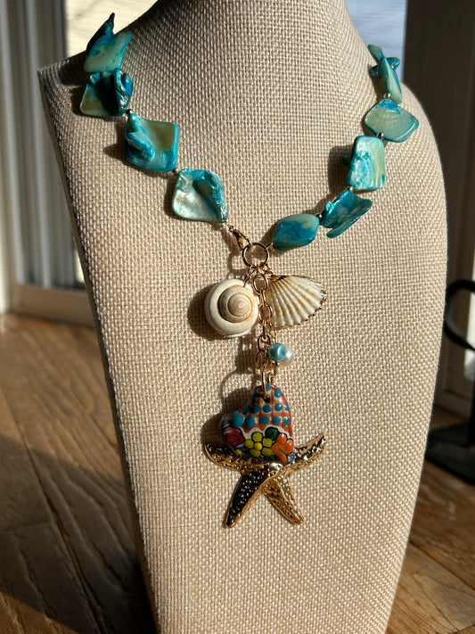 Blue Talavera Playa Necklace