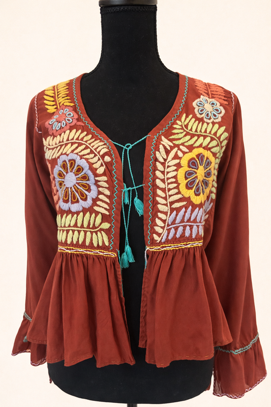 Flowly Long Sleeve Terrocatta Blouse