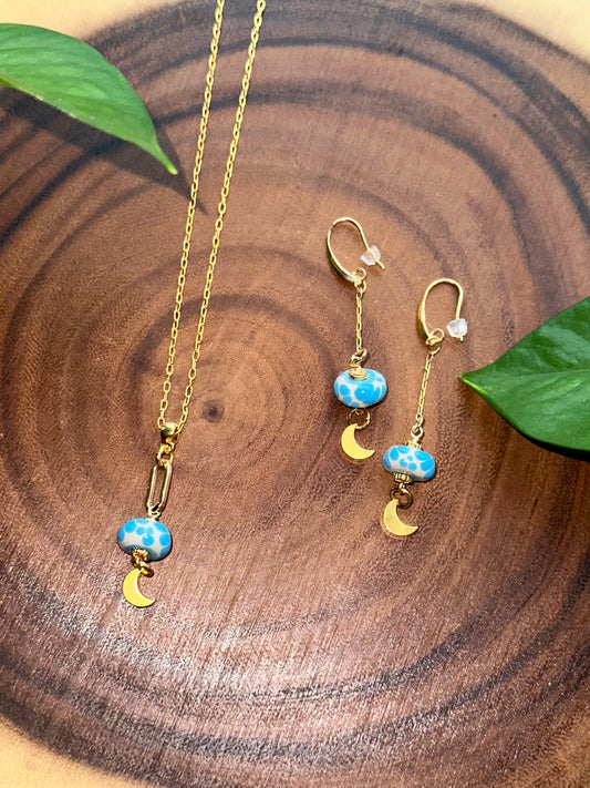 Luna Azul Talavera Necklace & Earrings