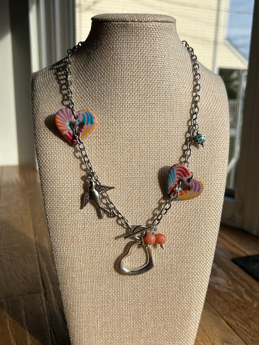 HummingBird Talavera Necklace Pink
