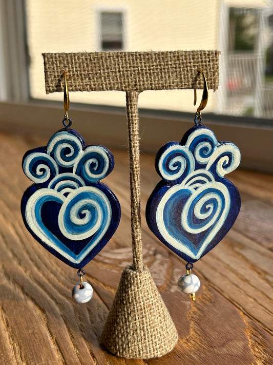 Blue Corazon Talavera Earrings