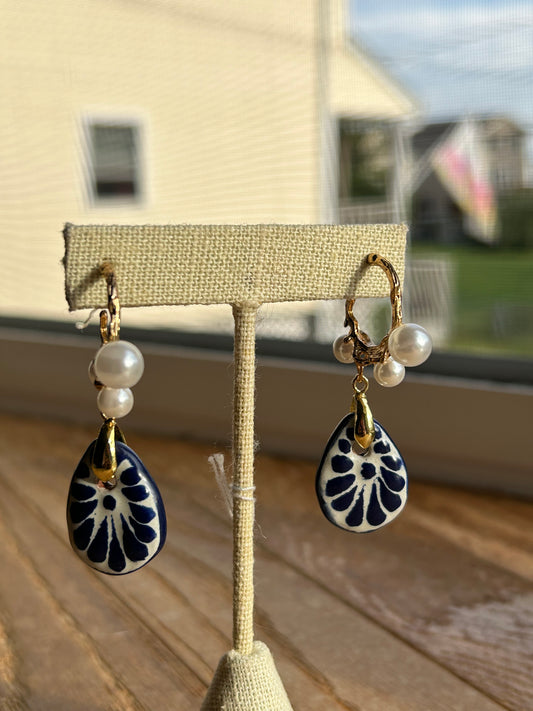 Blue Gota Talavera Earrings