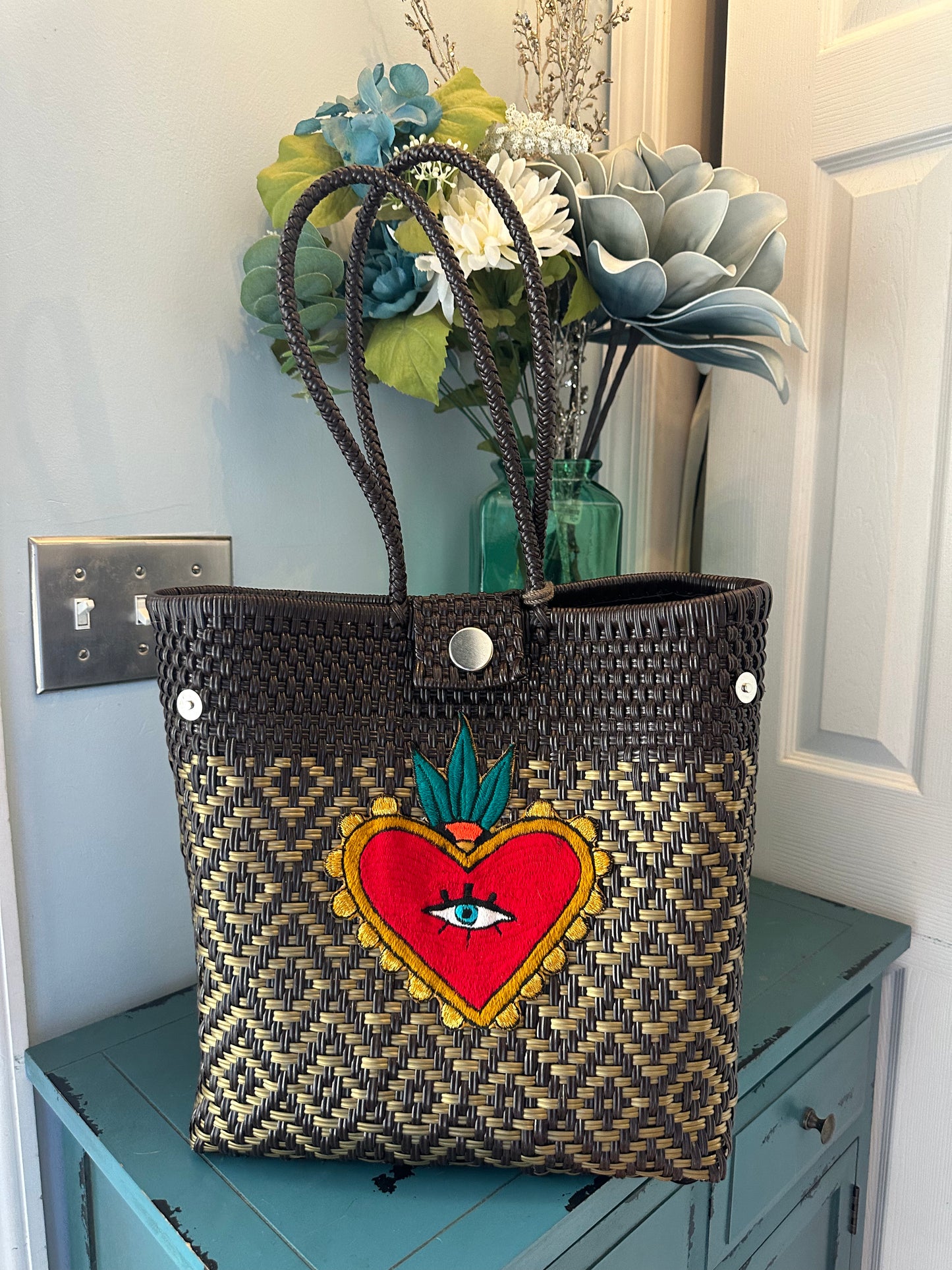 Ojo Tote Bag - Brown & Gold