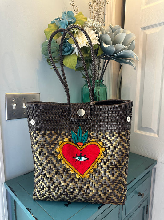 Ojo Tote Bag - Brown & Gold