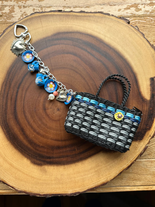 Mercadito Charm Bag - Black & Silver