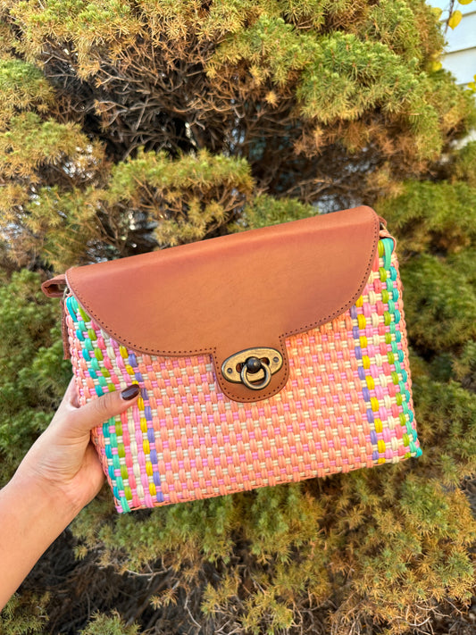 Cross Body Bag- Peach Mutlicolor