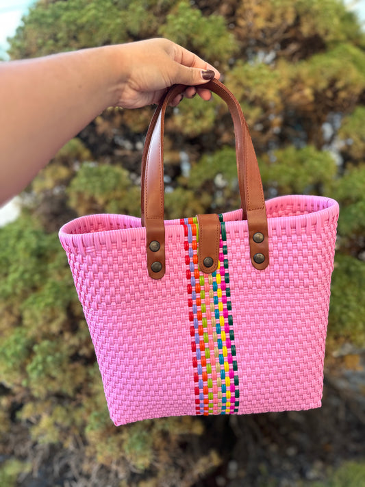 Lulu Bolsa de Plastico- Pink Multicolor